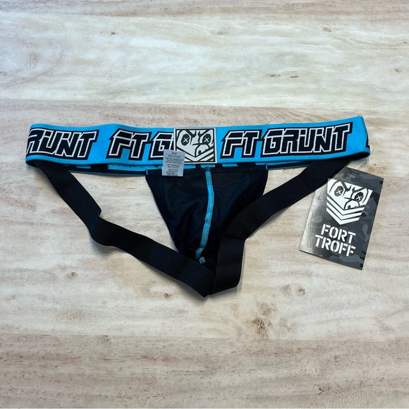 FORT TROFF Semi-Sheer Shadow Jock Jockstrap Underwear - Hypnotic Blue - Picture 5 of 6
